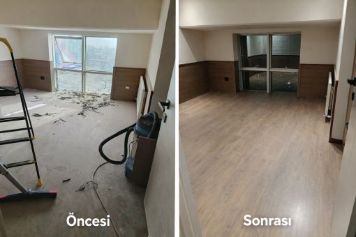 İnşaat sonrası ev temizliği - Öncesi ve Sonrası