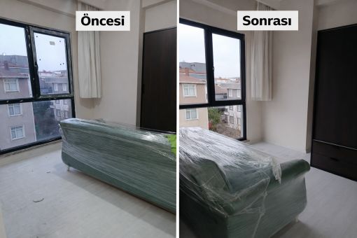 Misafir odası temizliği - Öncesi ve Sonrası