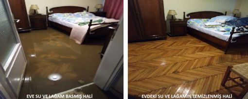 Su ve lağım baskını temizliği - Öncesi ve Sonrası